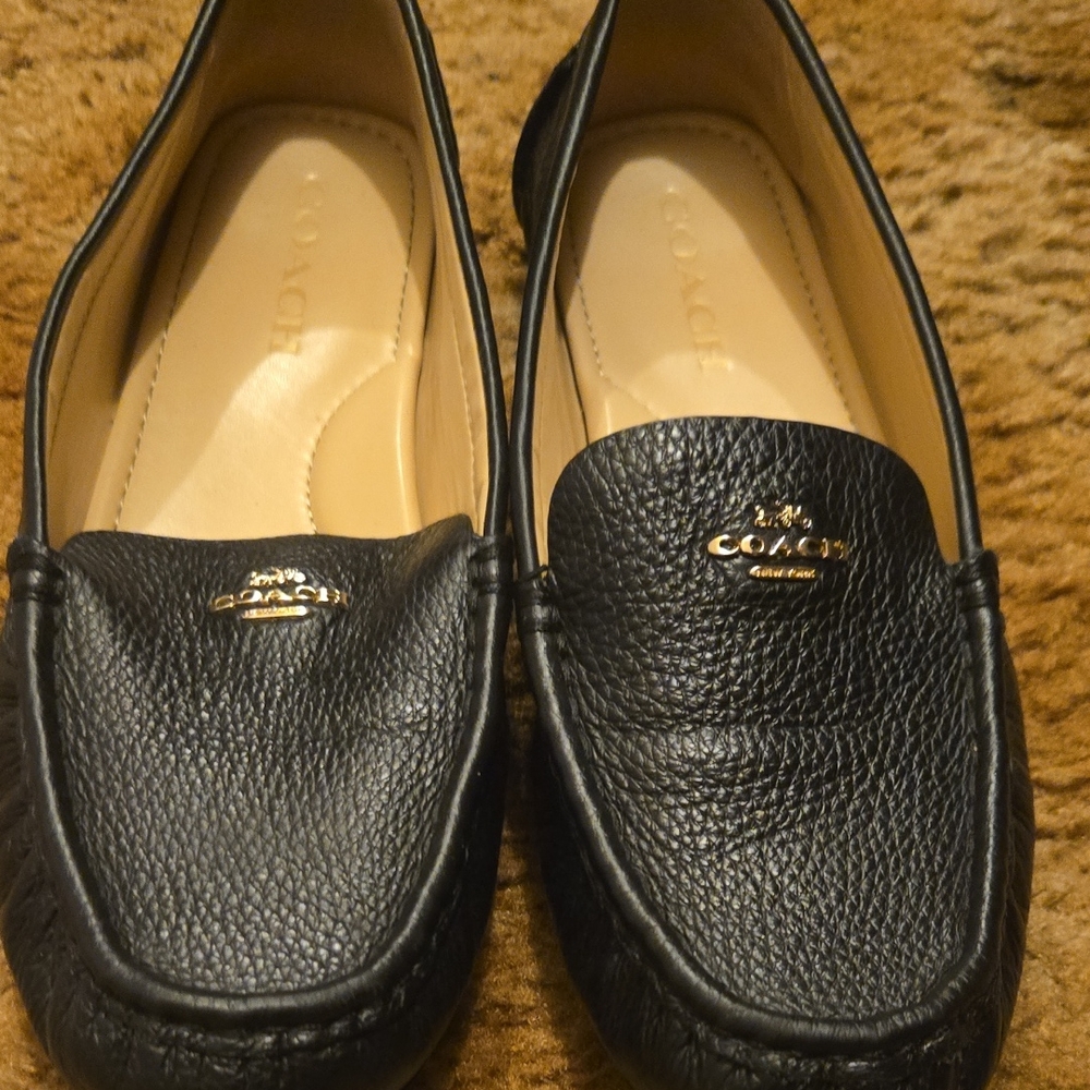 Coach Black Pebbled Leather Loafers